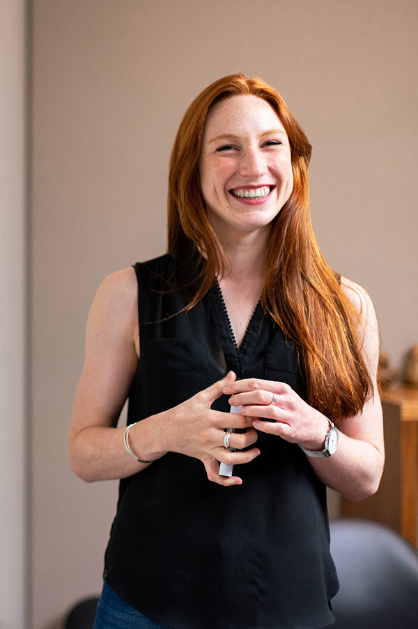 Woman smiling in camera